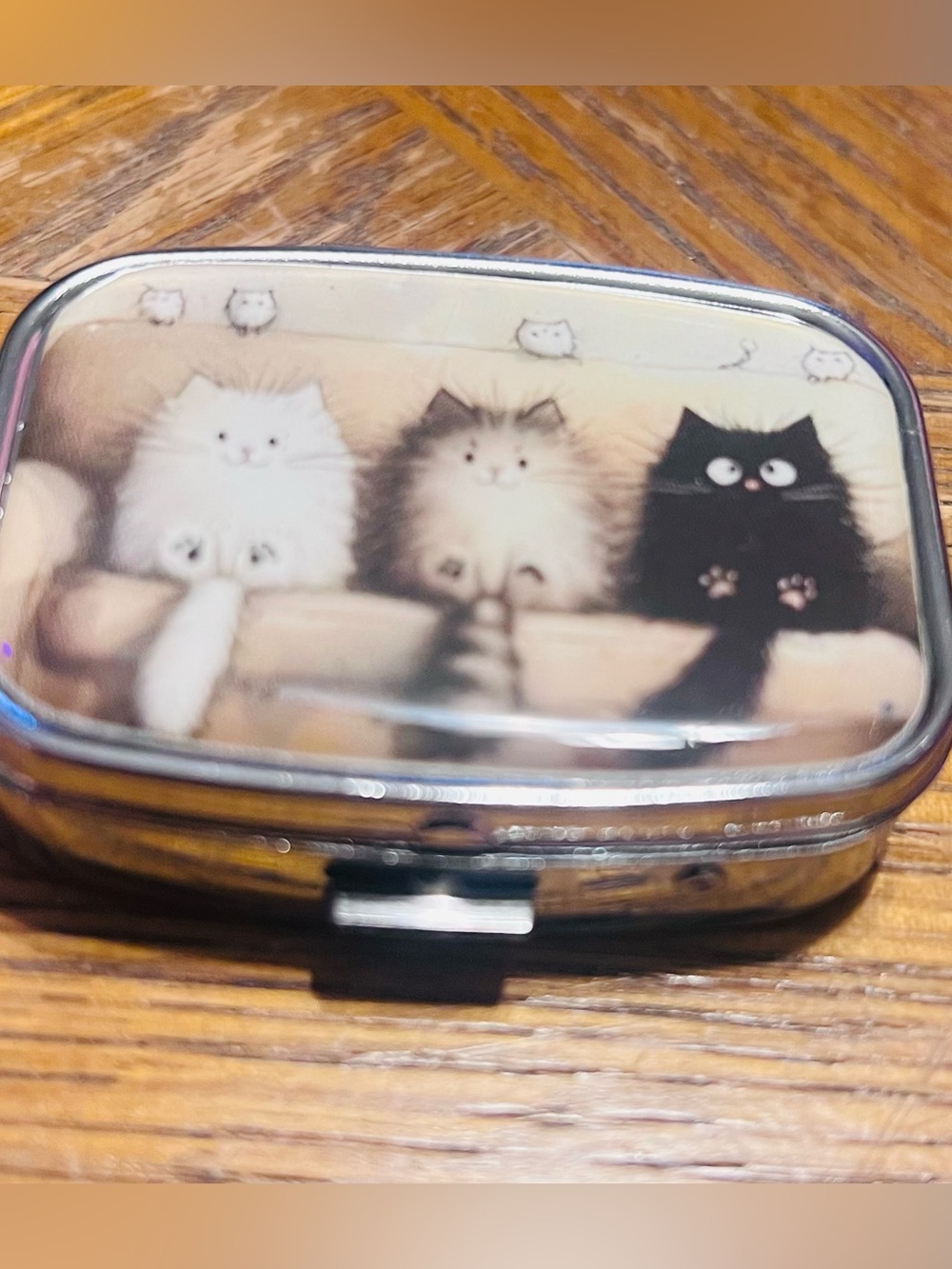 New 3 Cats on Couch Pill / Storage Box #363